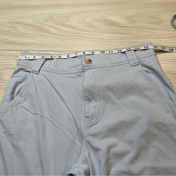 Dg2 Diane Gilman Light Blue Wide Leg High Rise Soft Crop Pants Womens Size 14P - Picture 8 of 11